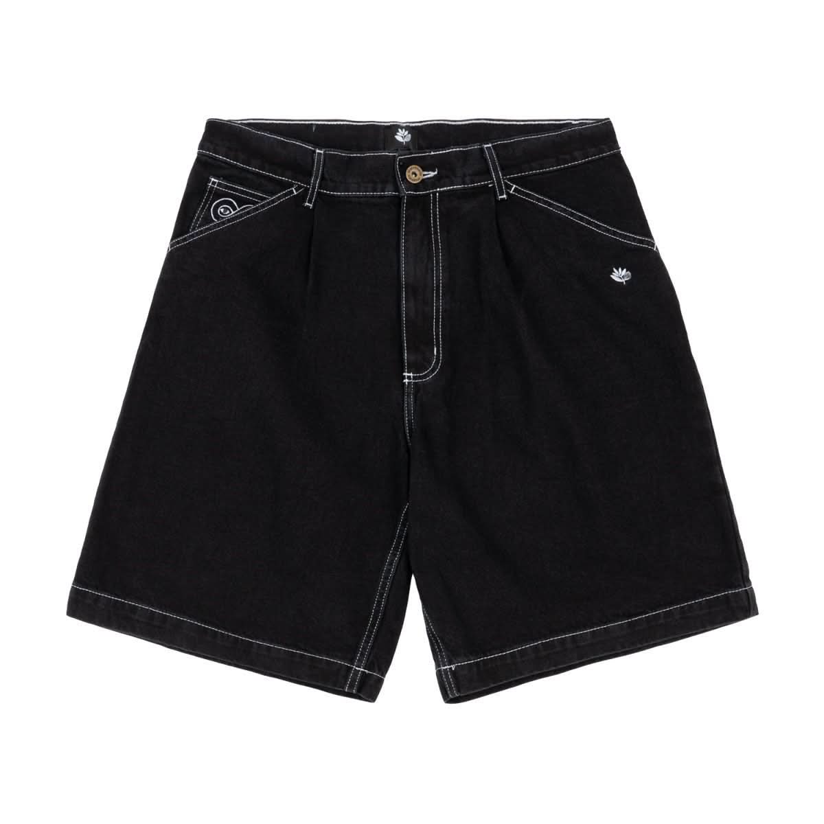 Magenta OG Denim Long Shorts – Black Baggy Fit - Gallery Streetwear