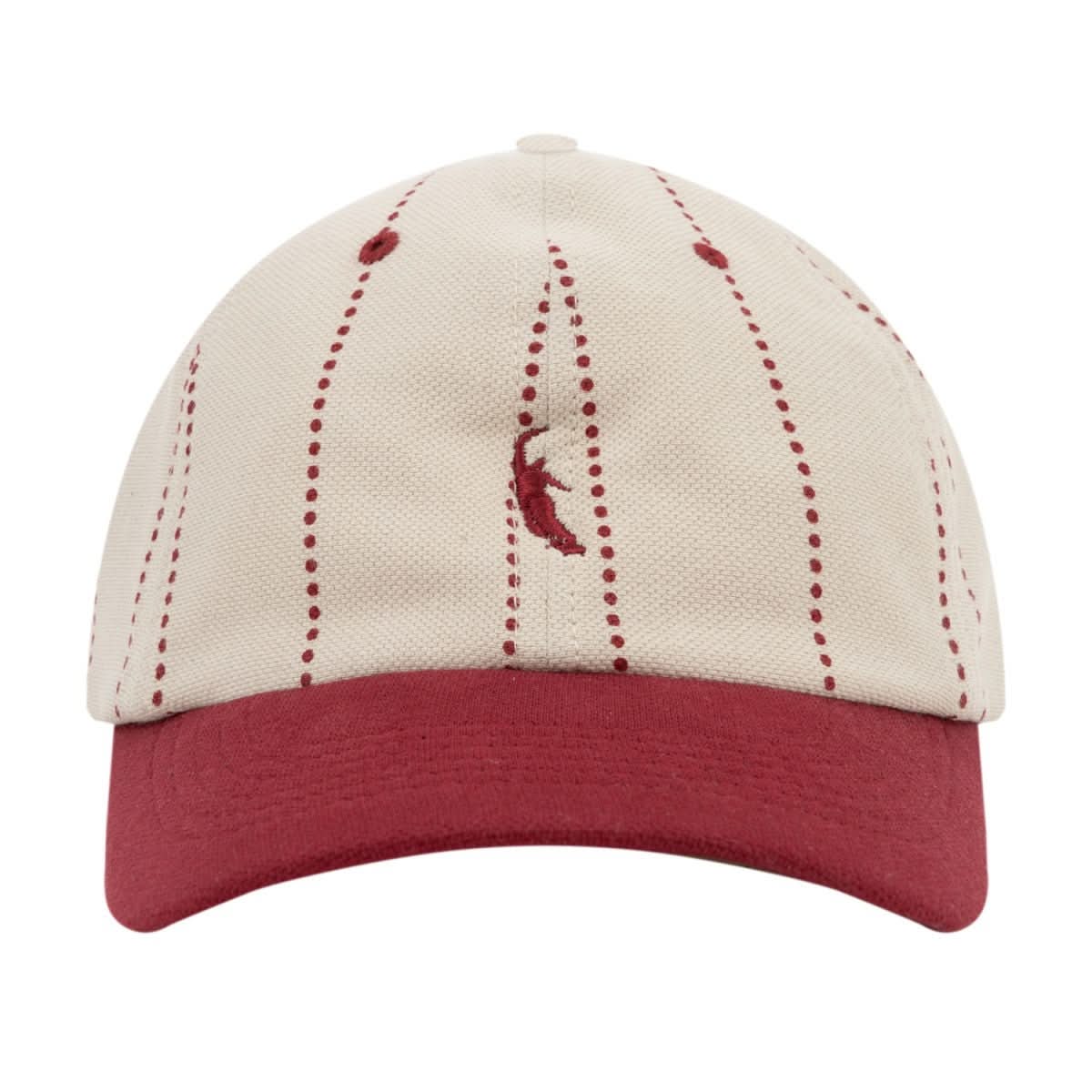 Magenta Slugger Dad Hat – Beige Cotton Strapback Hat - Gallery Streetwear