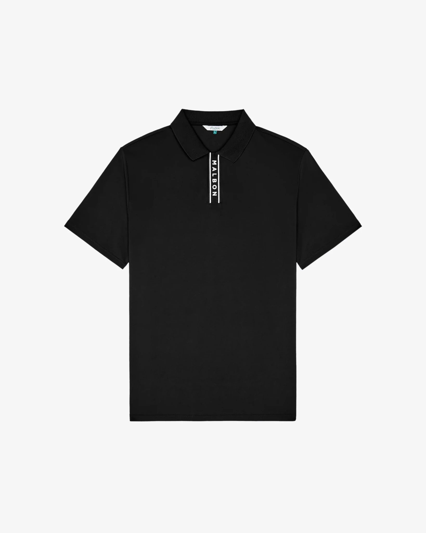 Malbon Golf Block Placket Polo - Black - Gallery Streetwear