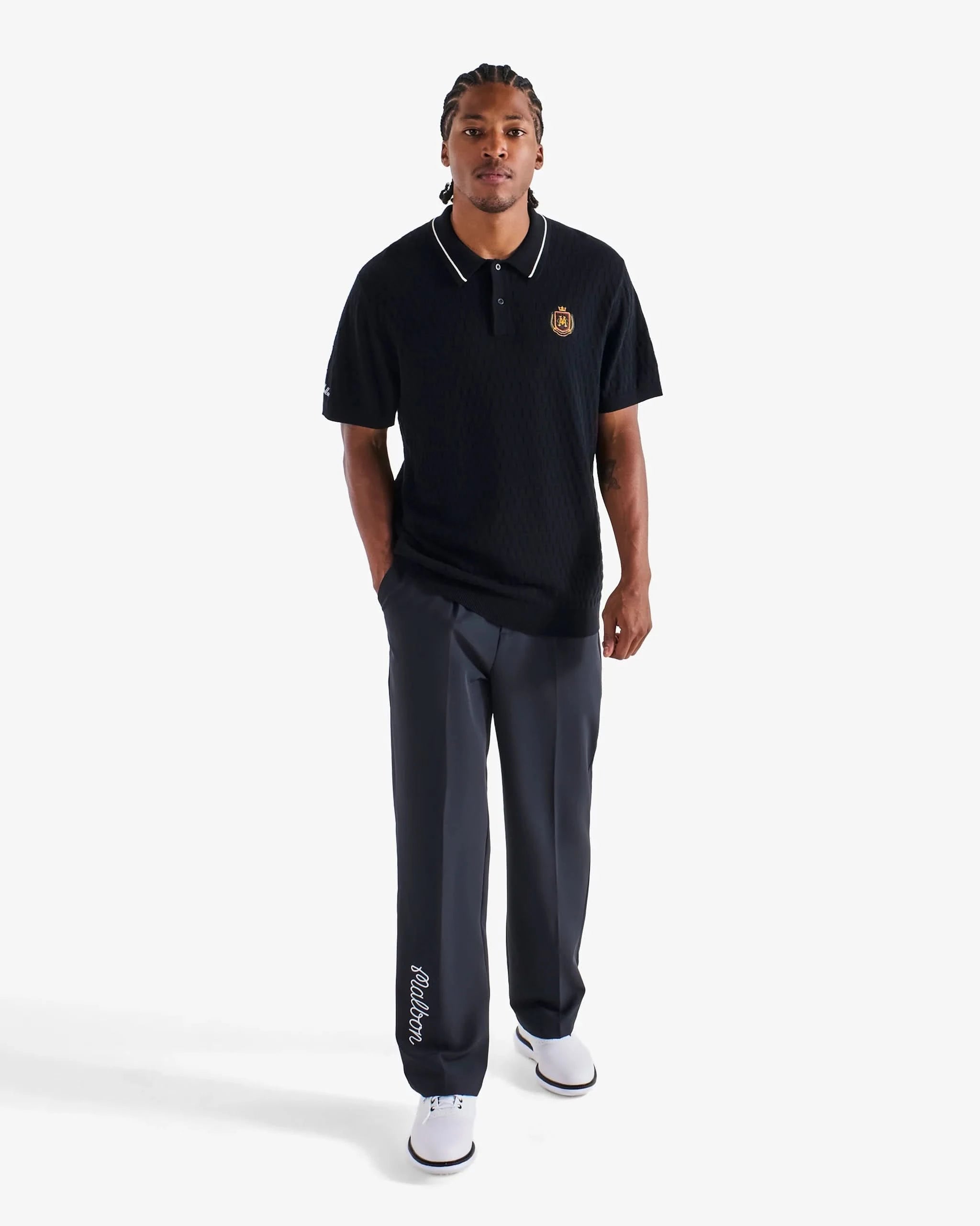 Malbon Golf Crest Knit Polo - Gallery Streetwear