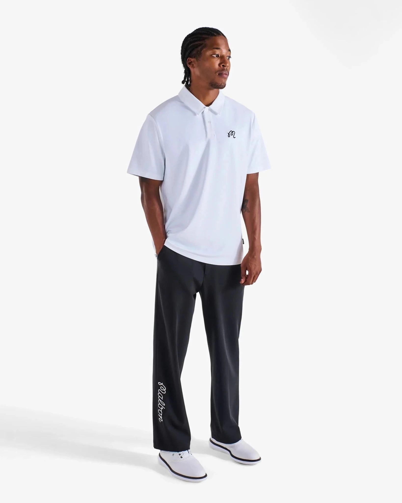 Malbon Golf Fairway Polo — White - Gallery Streetwear