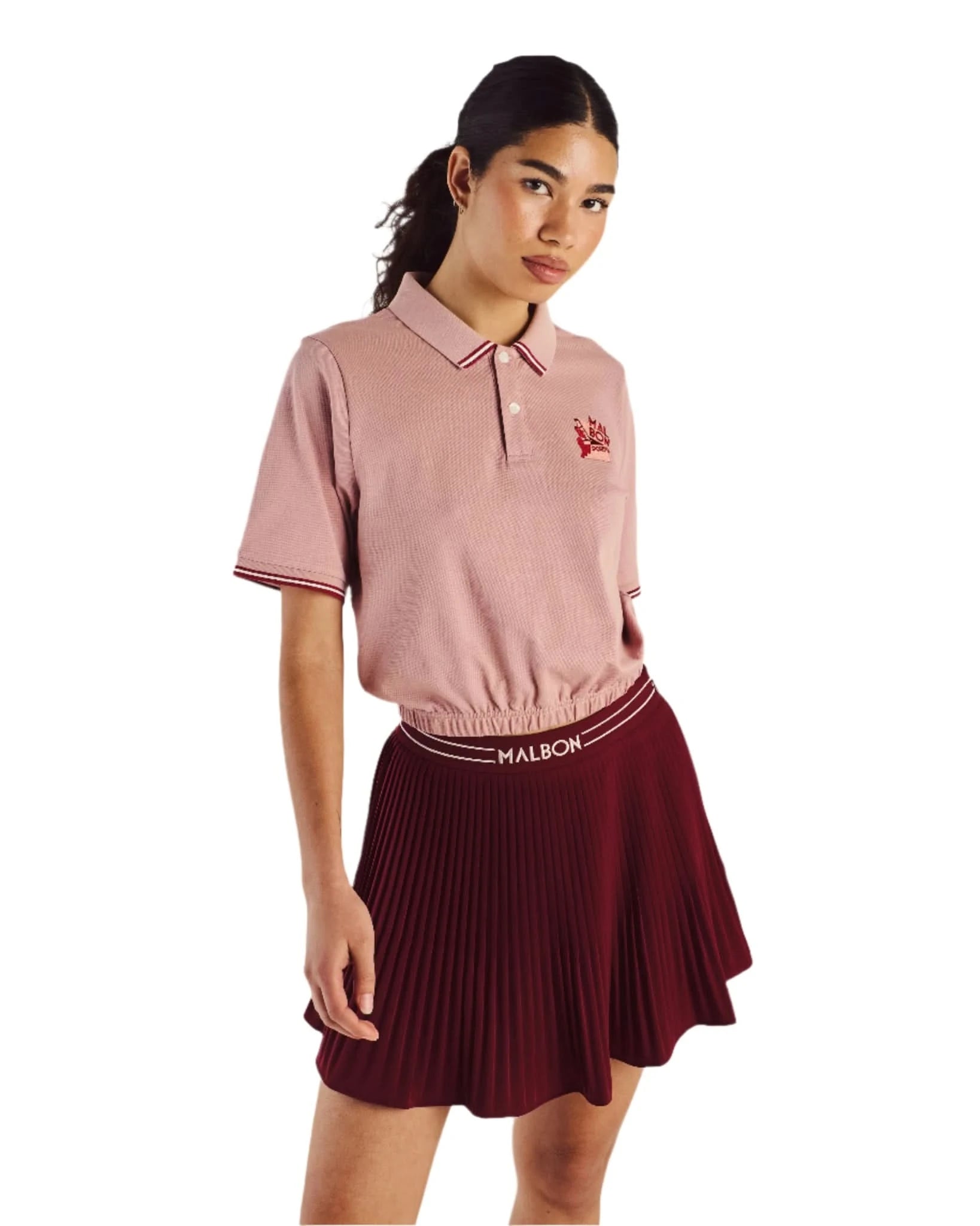 Malbon Golf | Gigi Cropped S/s Polo - Gallery Streetwear