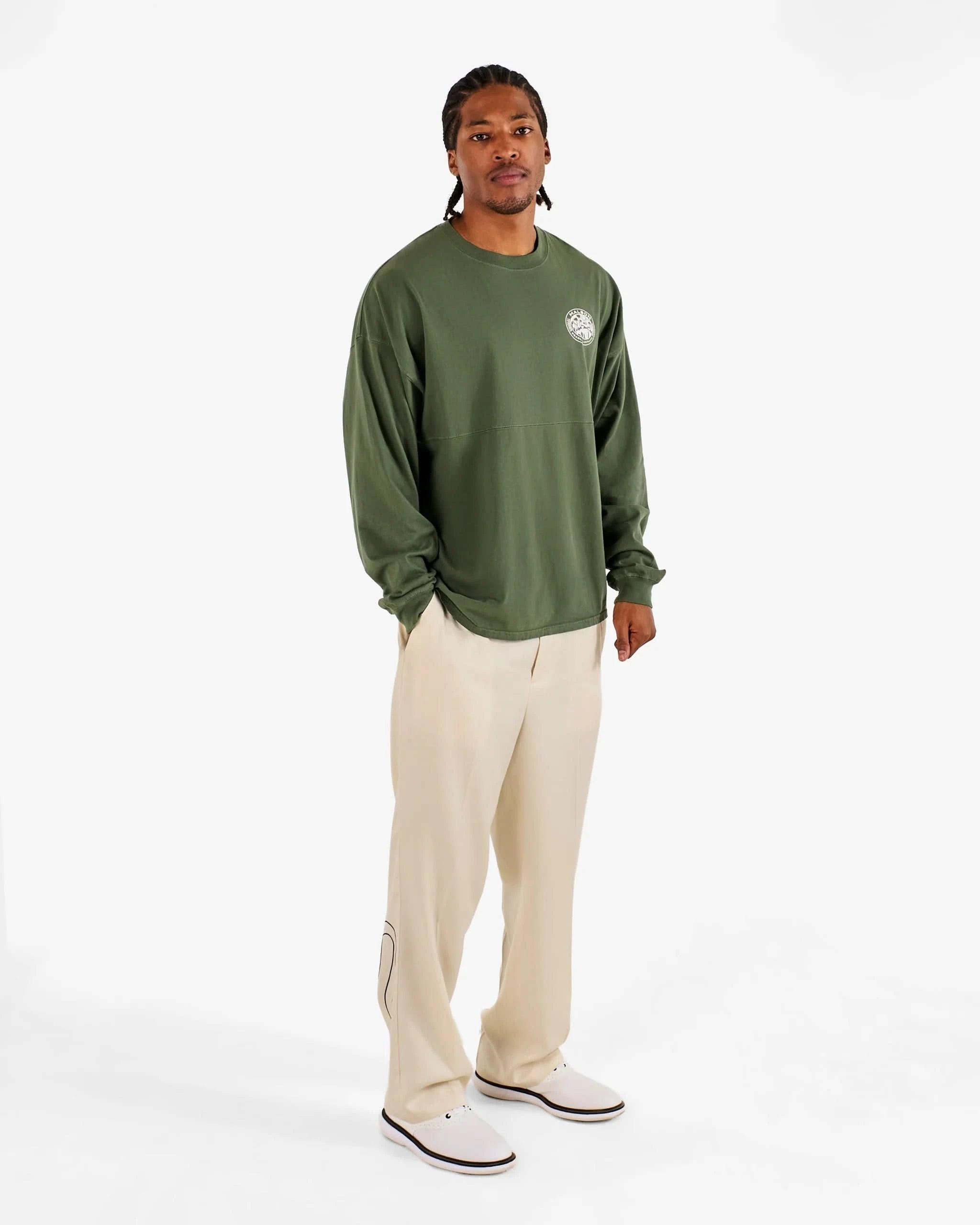 Malbon Golf Horizon Long Sleeve Tee - Green - Gallery Streetwear