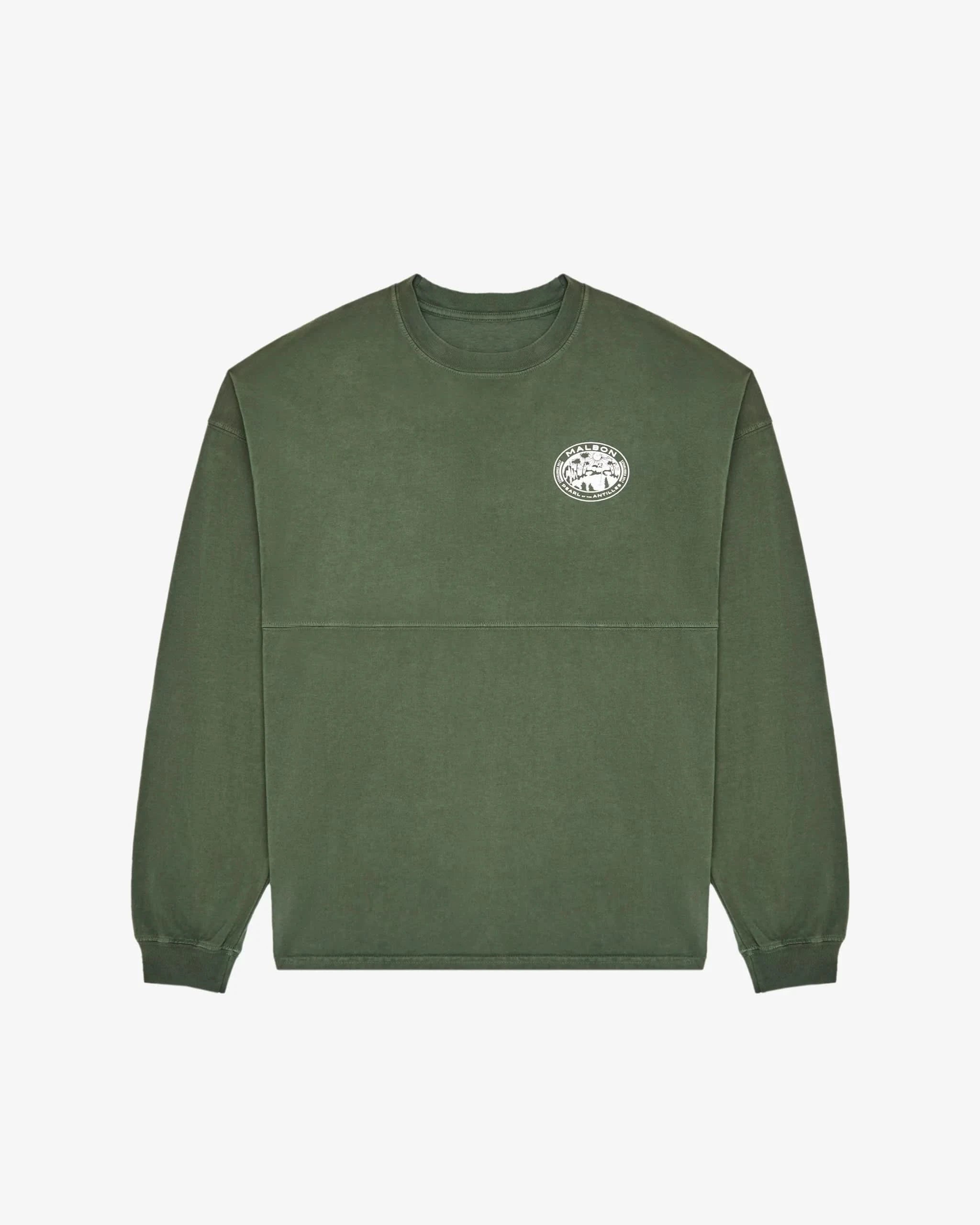 Malbon Golf Horizon Long Sleeve Tee - Green - Gallery Streetwear