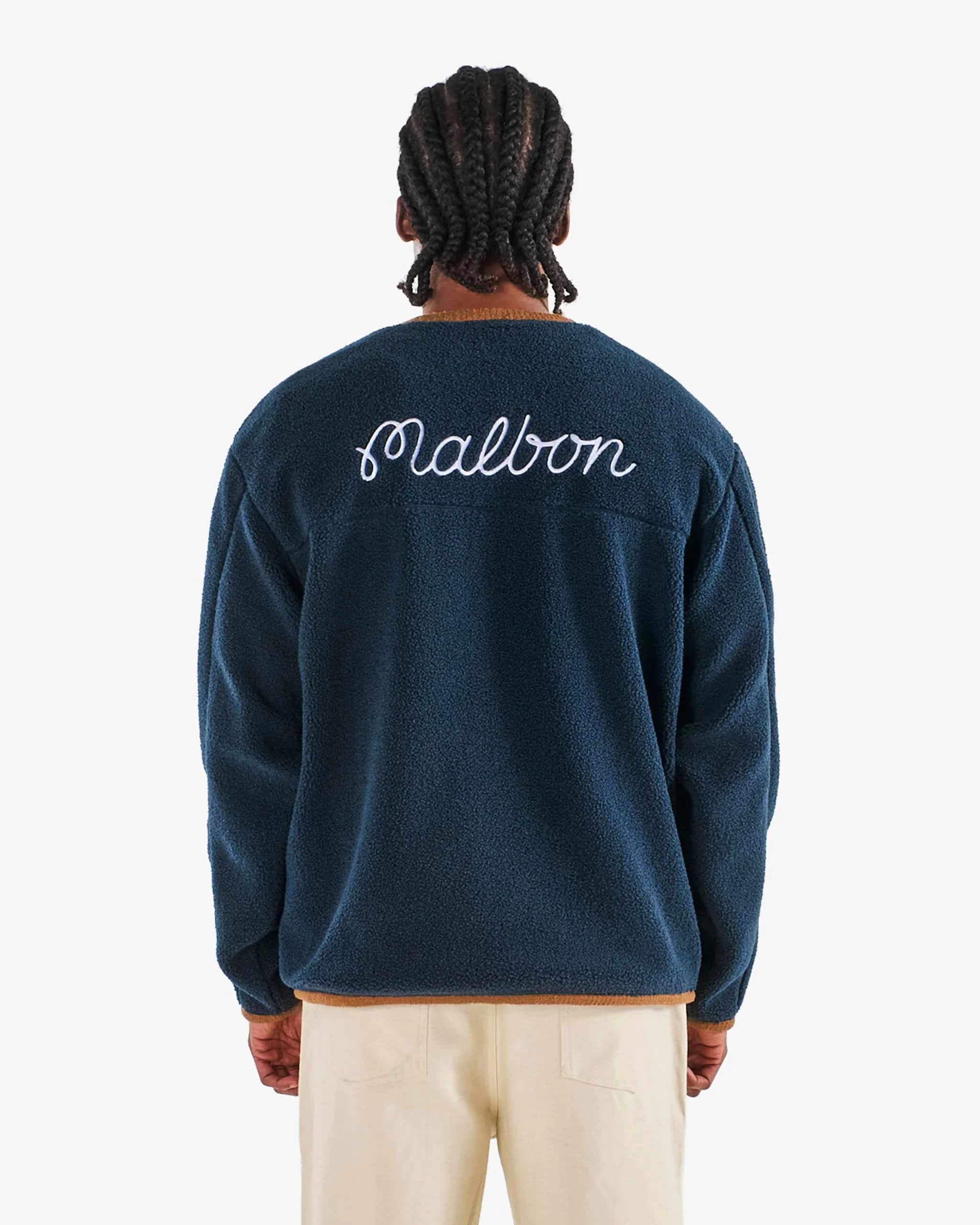 Malbon Golf Hudson Sherpa Crewneck - Navy - Gallery Streetwear