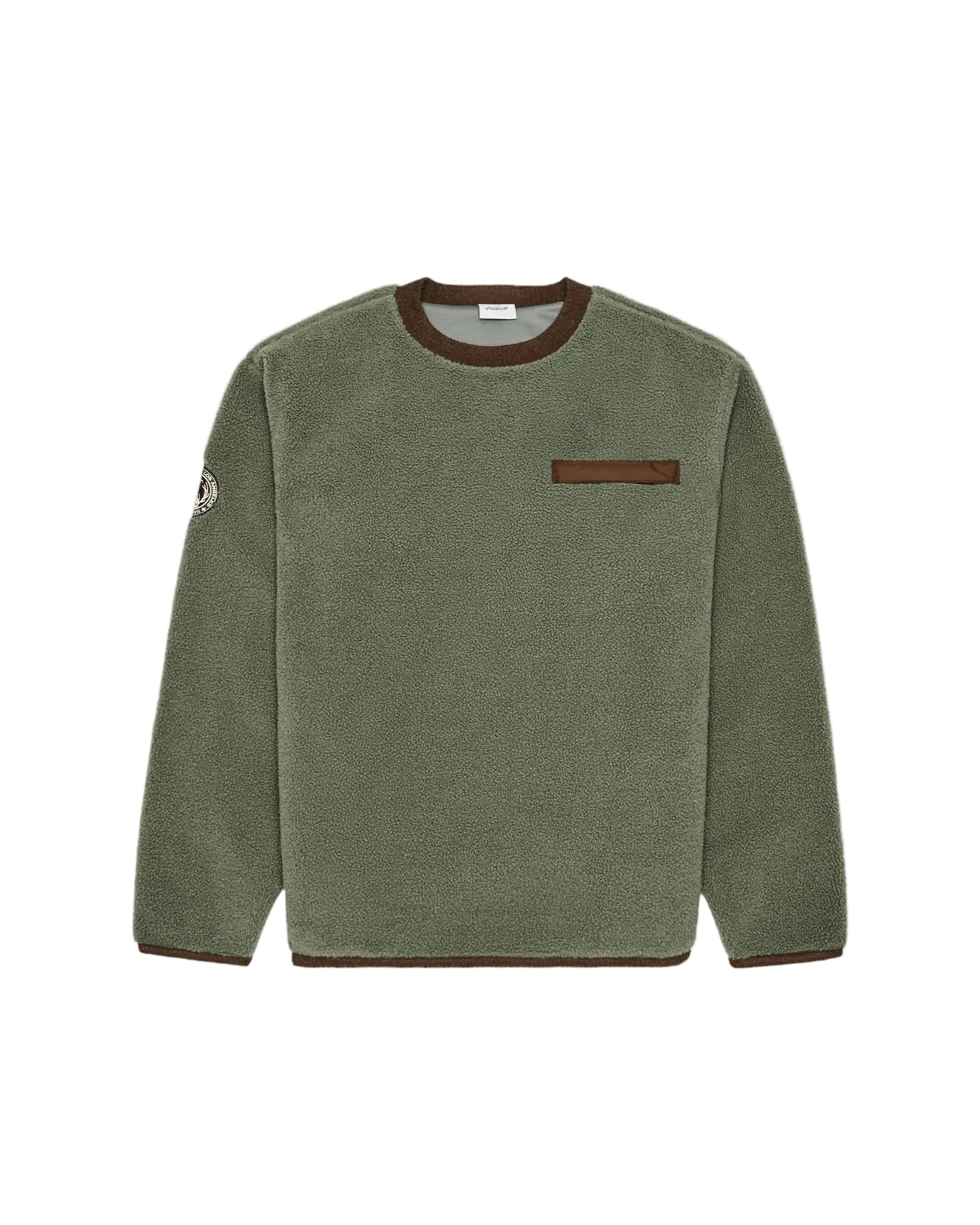Malbon Golf Hudson Sherpa Crewneck Olive - Gallery Streetwear