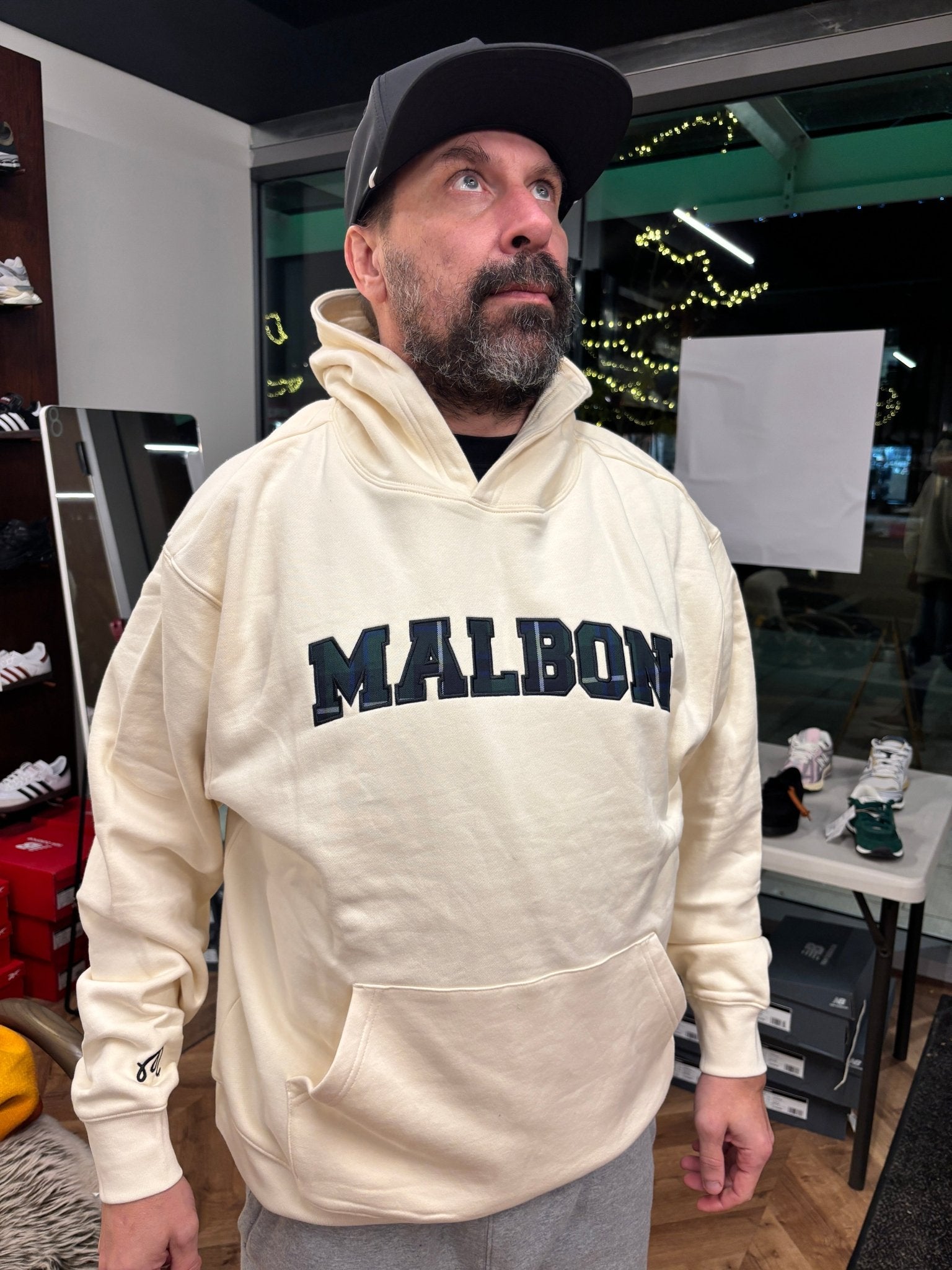 Malbon Golf Preston Fesque Hoodie - Ivory - Gallery Streetwear