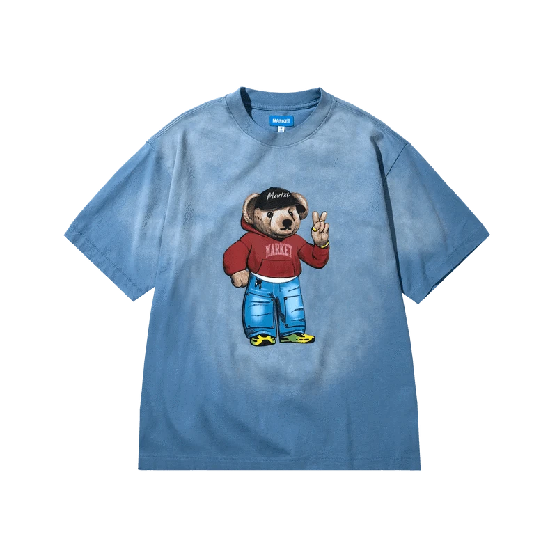 Market | Fit Check Bear T-shirt Blue - Gallery Streetwear