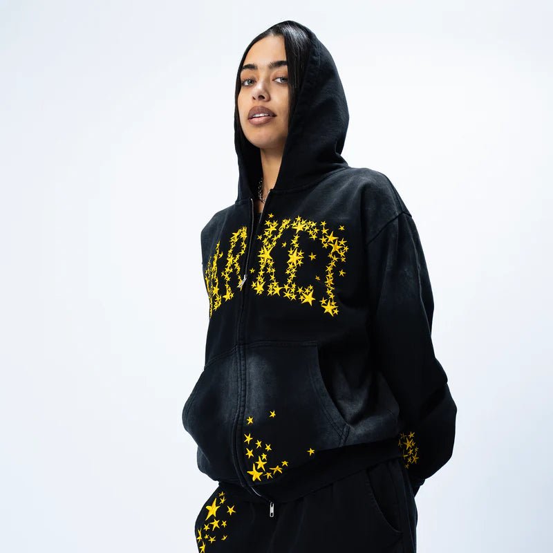Market Studios | Galaxy Arc Zip Hoodie – Black - Gallery Streetwear