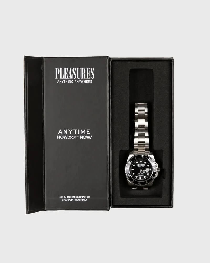 Pleasures Anytime Watch – Black Stainless Steel Streetwear Timepiece - Gallery Streetwear