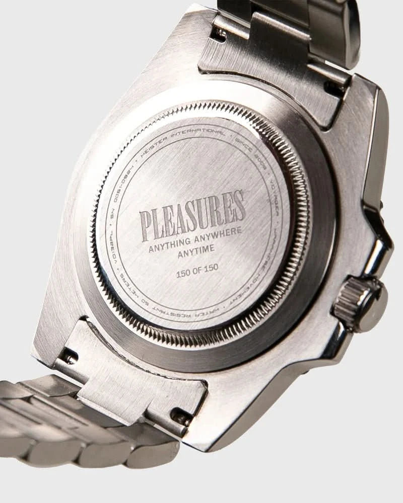 Pleasures Anytime Watch – Green Stainless Steel Streetwear Timepiece - Gallery Streetwear