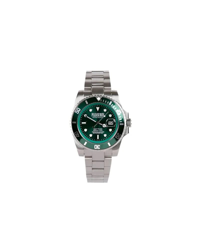 Pleasures Anytime Watch – Green Stainless Steel Streetwear Timepiece - Gallery Streetwear