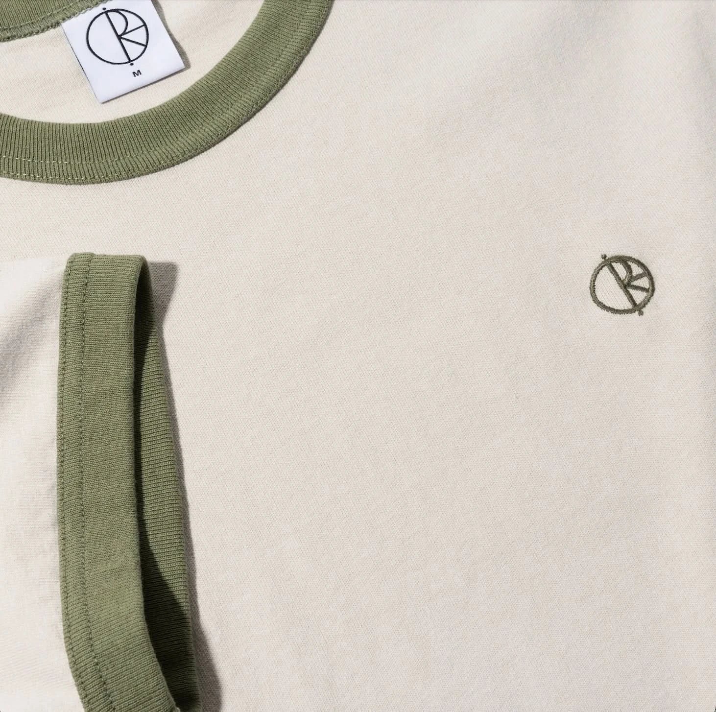 Polar Skate Co. Ringer Tee - Taupe / Green - Gallery Streetwear