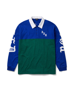 Born X Raised Color Blocked Rugby Shirt – Blue / Green