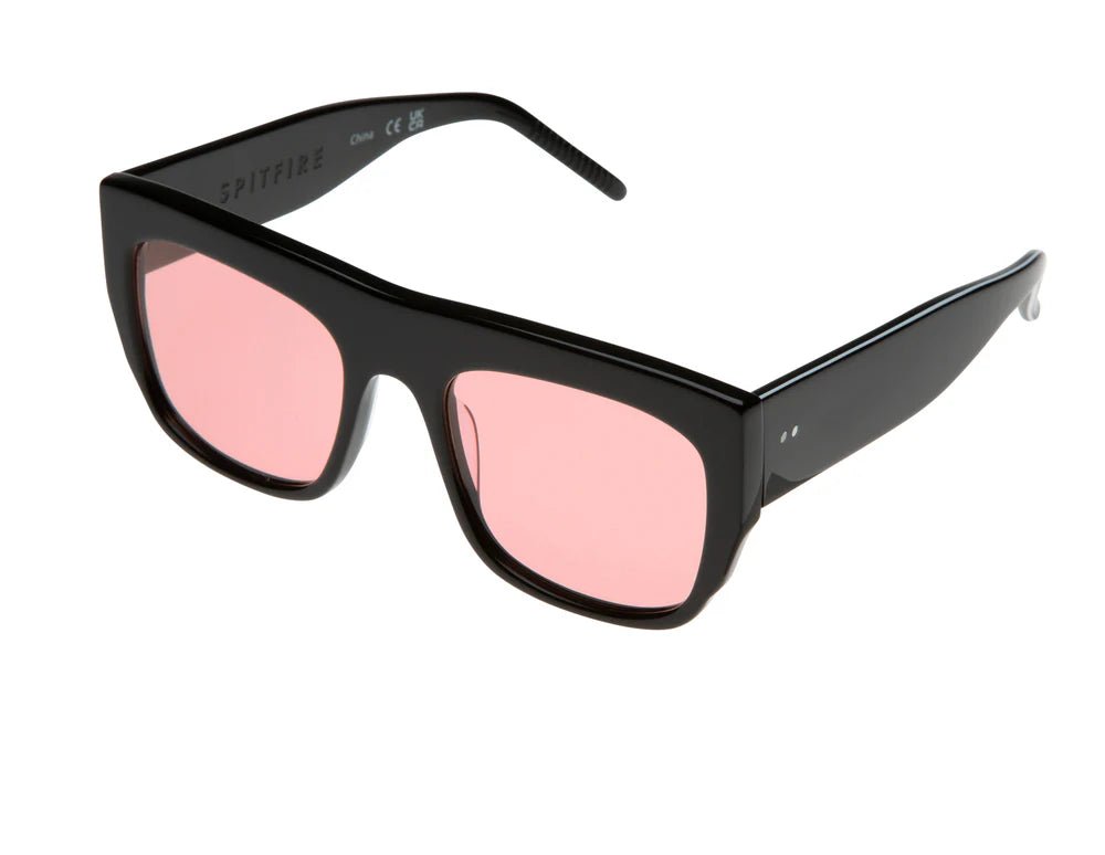 Spitfire Cut 117 – Black Oversized Sunglasses with Purple Lenses - Gallery Streetwear
