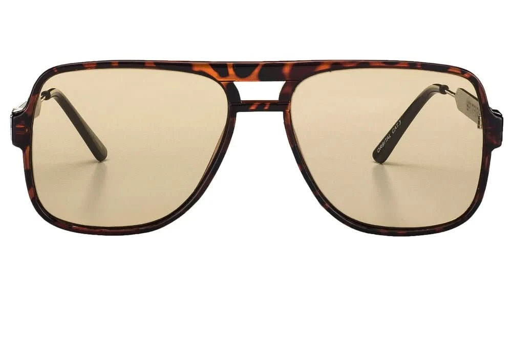 Spitfire Orbital – Tortoise Shell Tan Sunglasses with Metal Arm Detail - Gallery Streetwear