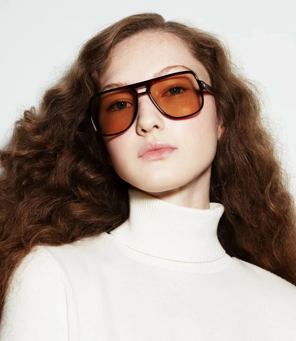 Spitfire Orbital – Tortoise Shell Tan Sunglasses with Metal Arm Detail - Gallery Streetwear