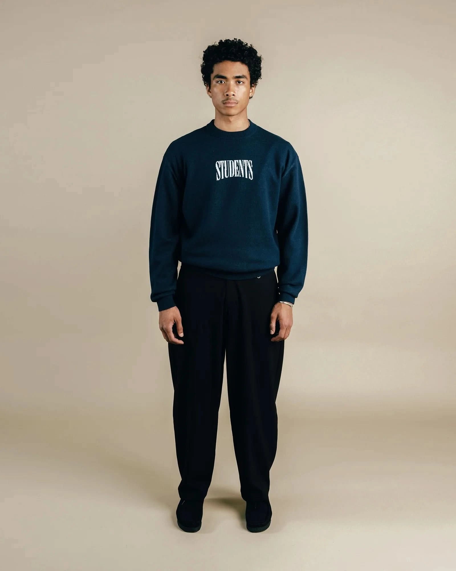 Students Golf Cade Knit Crew Sweater - Navy - Gallery Streetwear