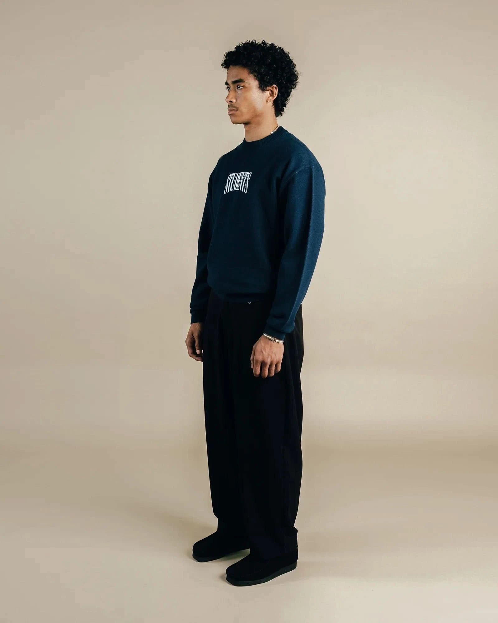 Students Golf Cade Knit Crew Sweater - Navy - Gallery Streetwear