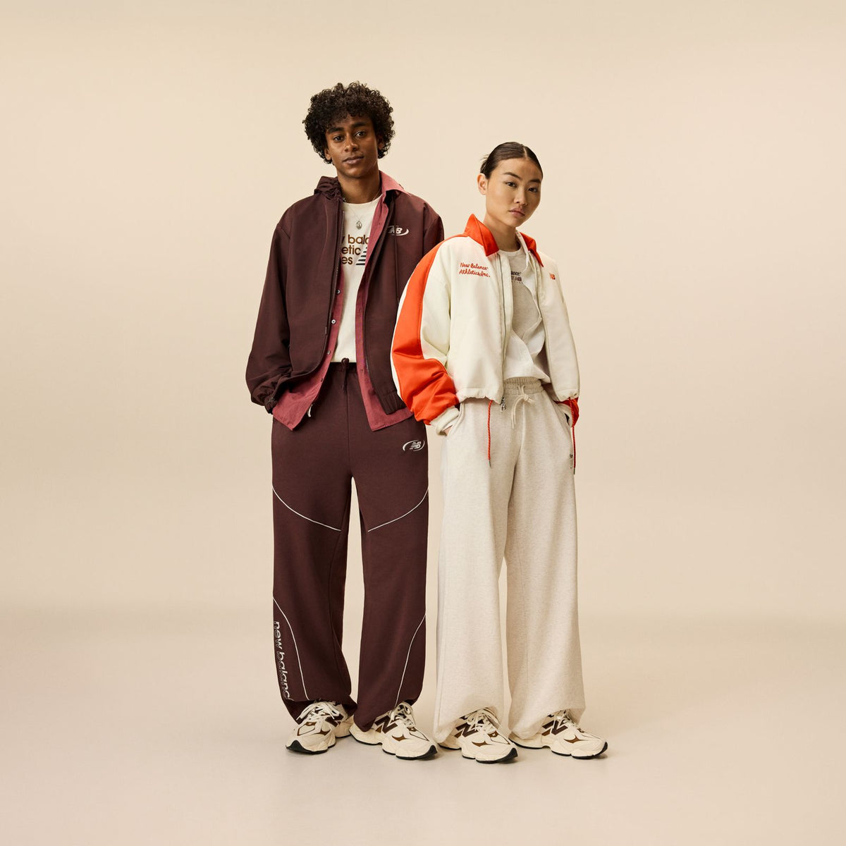 New Balance 9060 Breakfast Tea with Angora, styled lifestyle shot