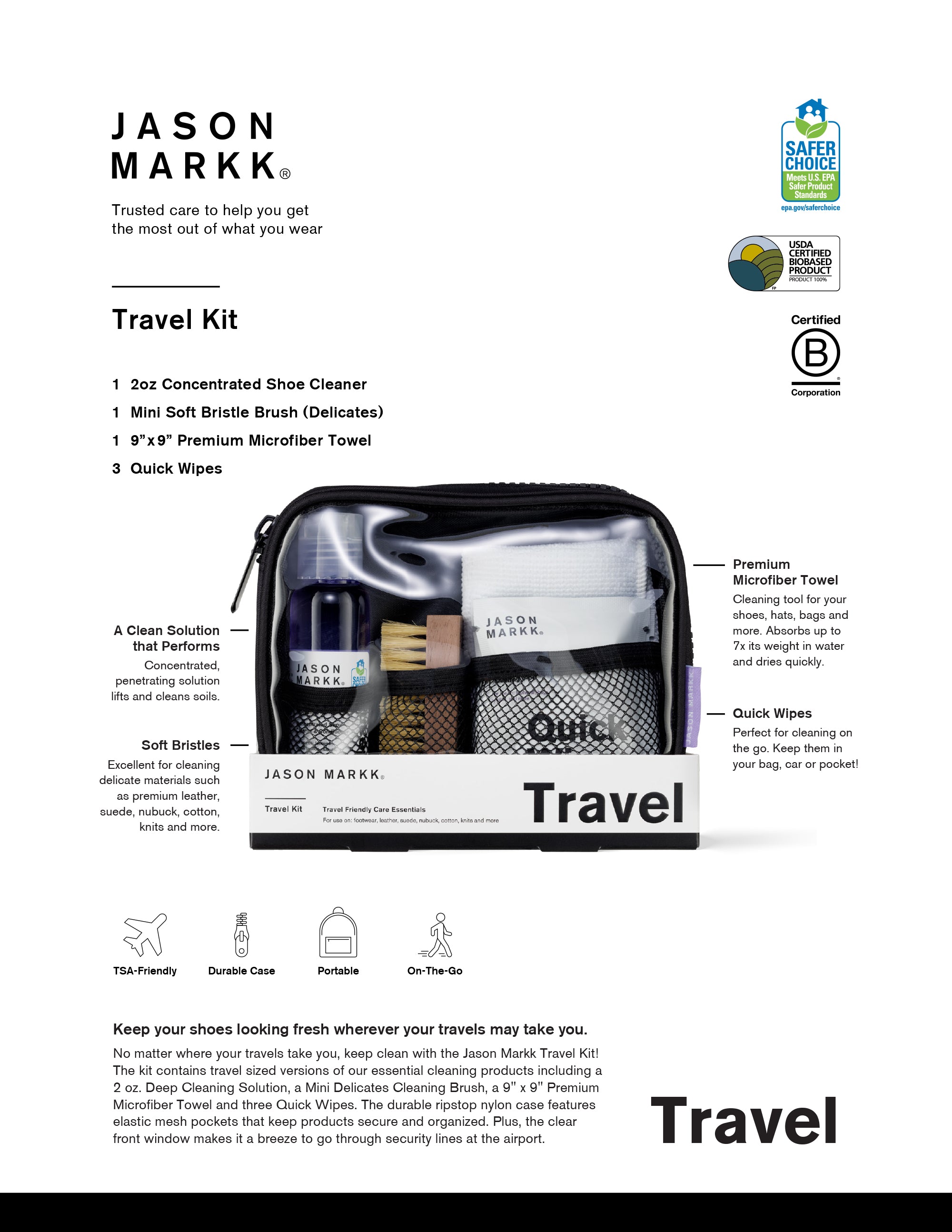 Jason Markk Travel Kit Shoe Cleaning Essentials — view 7