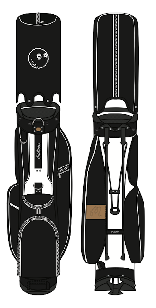 Malbon Golf Evergreen Stand Bag - Black / White