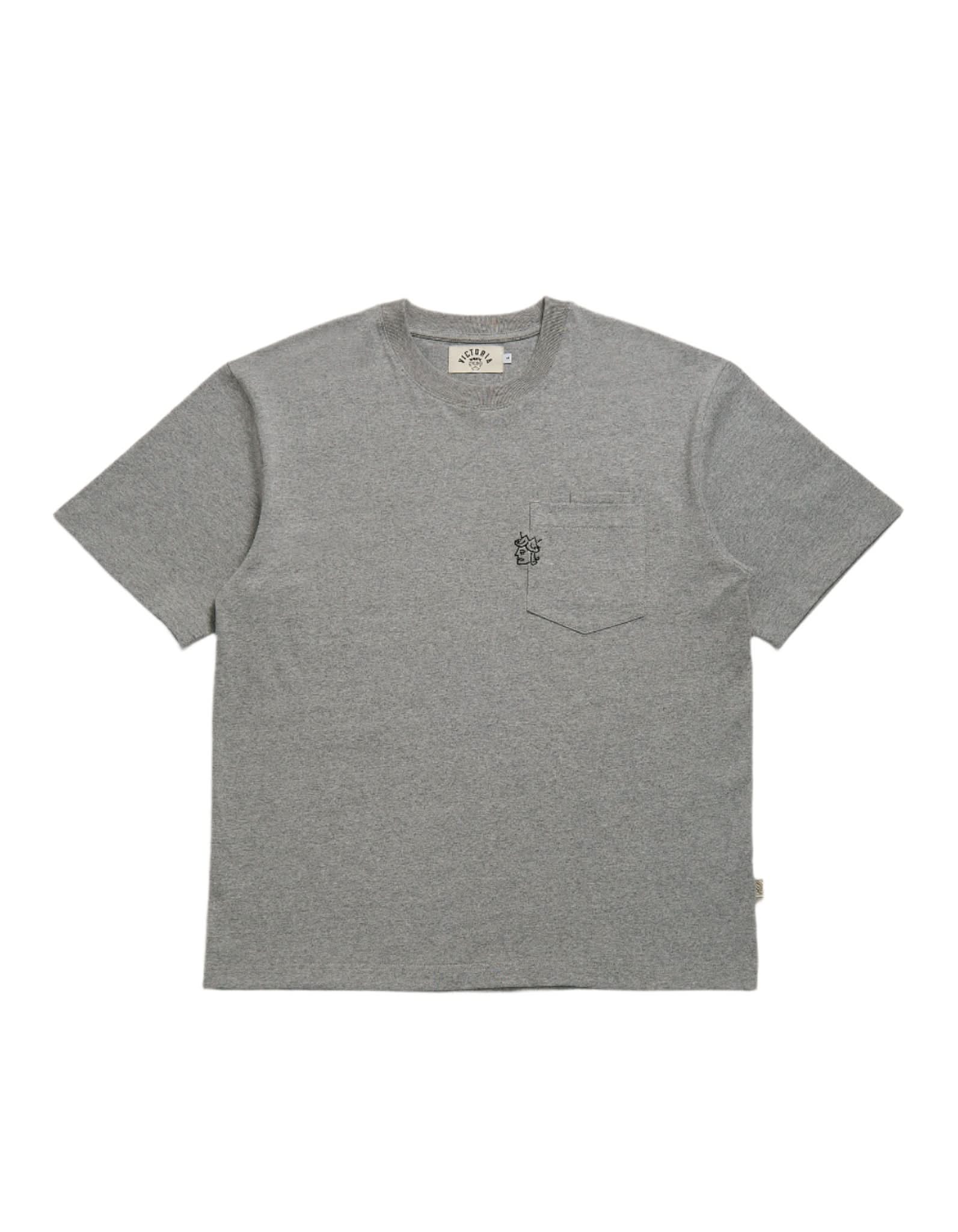 Victoria HK Double Pocket Tee – Heather Grey Skate T-Shirt - Gallery Streetwear
