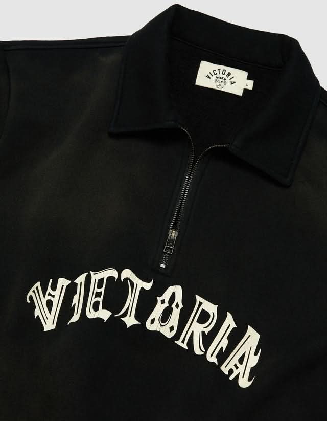 Victoria HK | Handdrawn Gothic Half Zip Sweatshirt - Gallery Streetwear