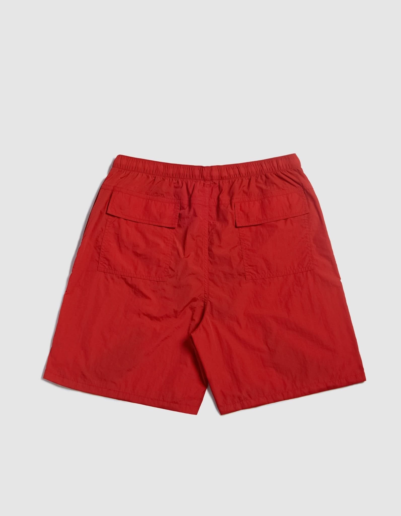 Victoria HK Queen Head Water Shorts – Red Crinkled Nylon Skate Shorts - Gallery Streetwear