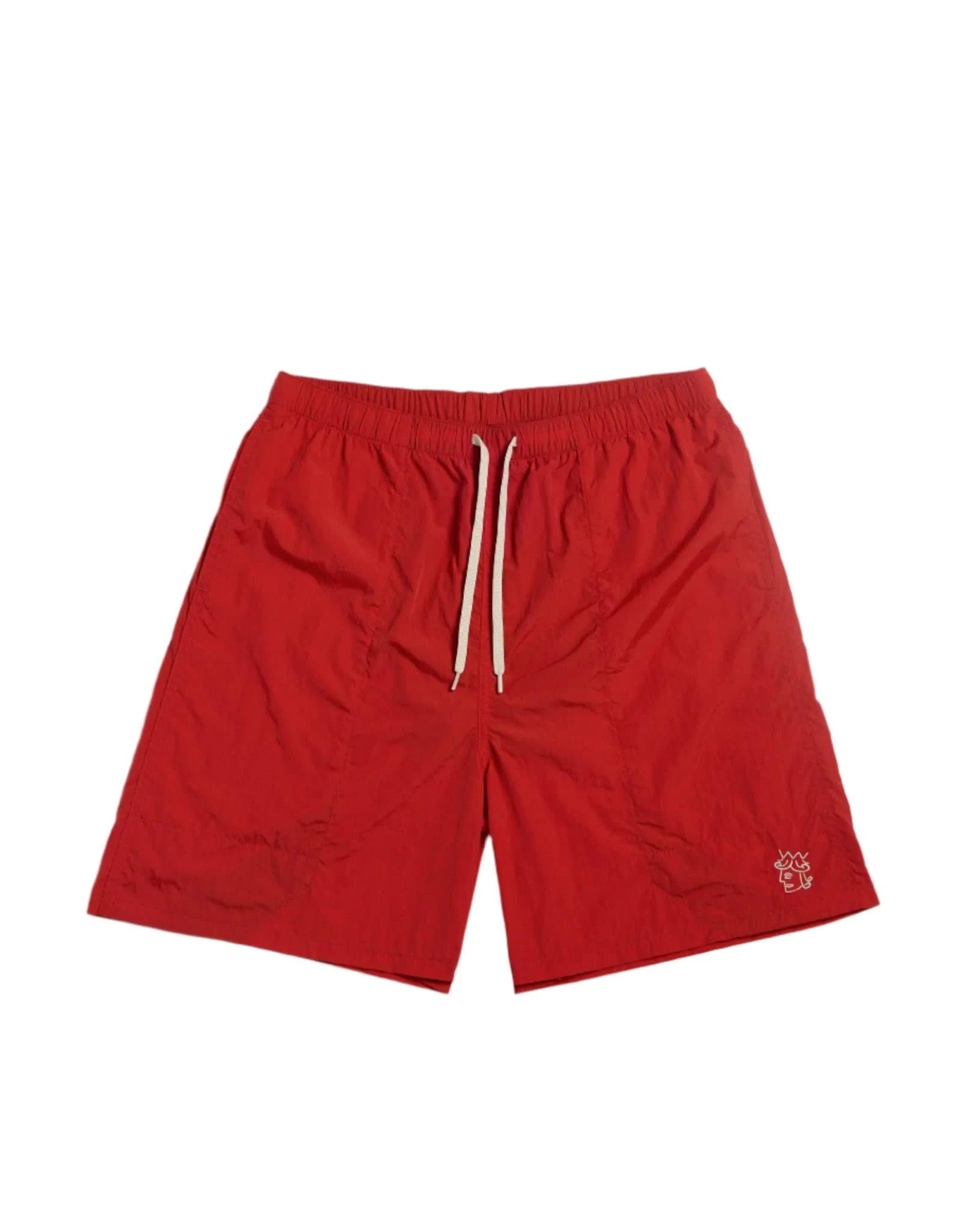 Victoria HK Queen Head Water Shorts – Red Crinkled Nylon Skate Shorts - Gallery Streetwear