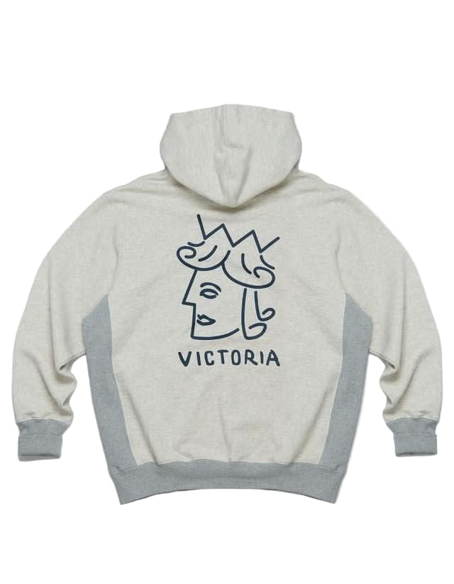 Victoria HK QueenHead Hoodie – Two - Tone Grey - Gallery Streetwear