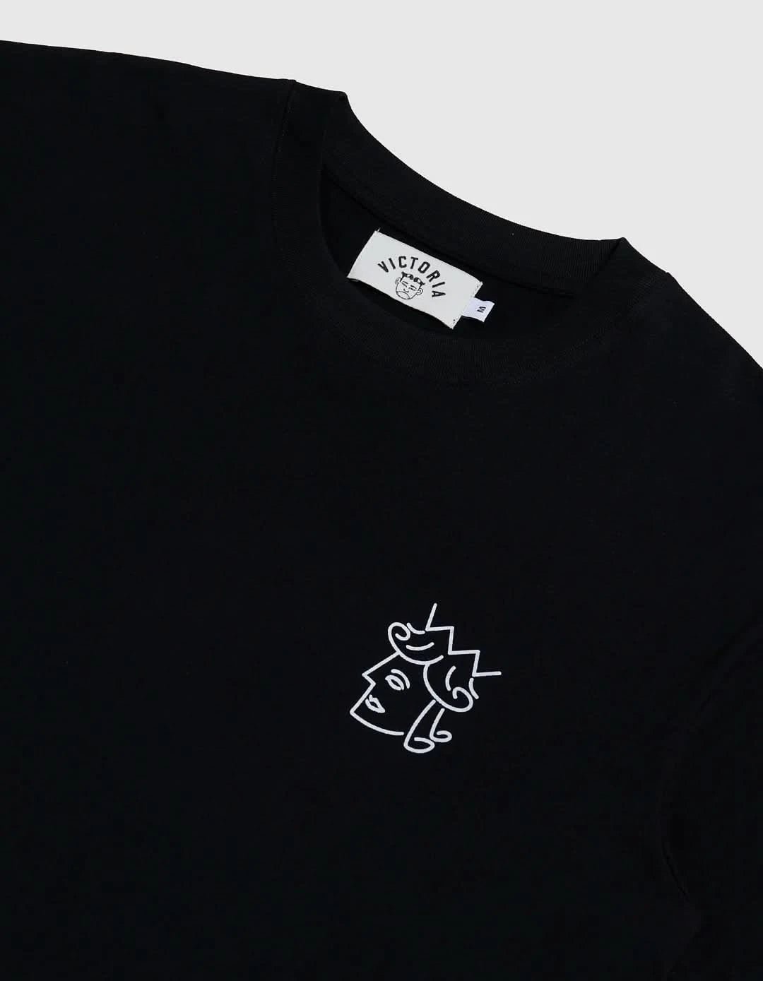 Victoria HK Queenhead Logo Tee - Black - Gallery Streetwear