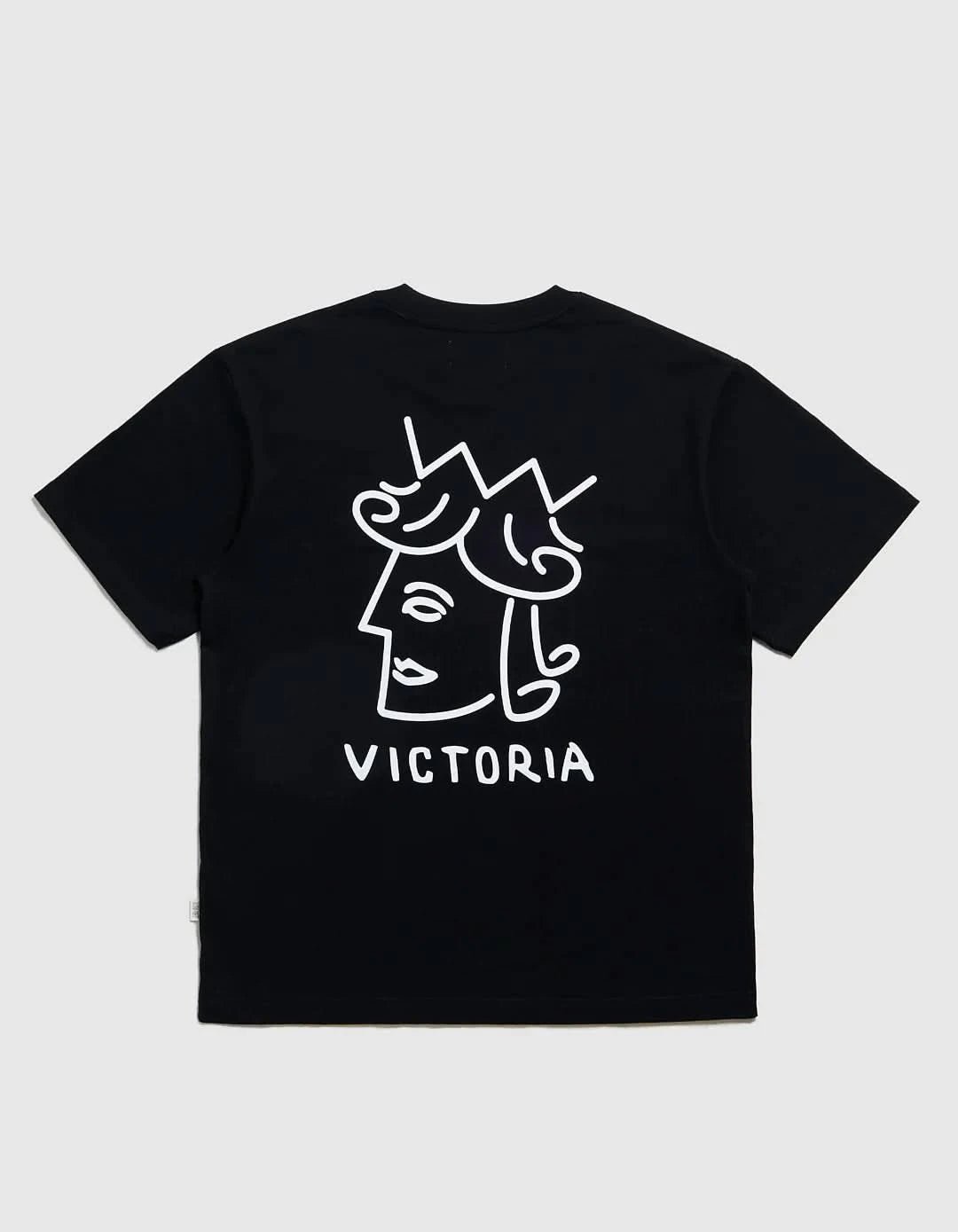 Victoria HK Queenhead Logo Tee - Black - Gallery Streetwear