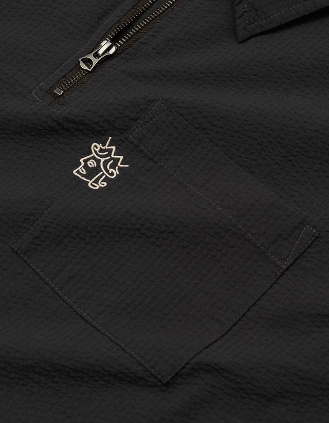 Victoria HK Seersucker Quarter Zip Shirt - Gallery Streetwear