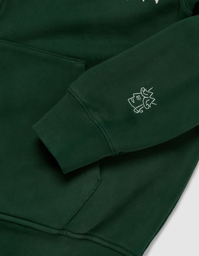 Victoria HK Spiky Script Zip Hoodie – Green - Gallery Streetwear