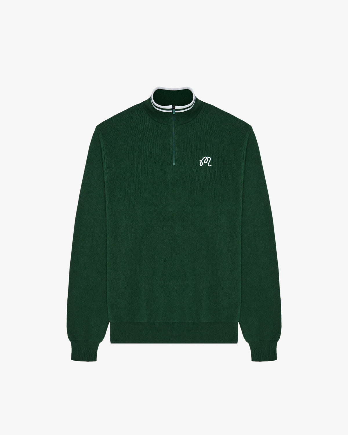 Malbon Golf Sorrel Sweater in forest green, quarter-zip, available at Gallery Streetwear in Kelowna, BC