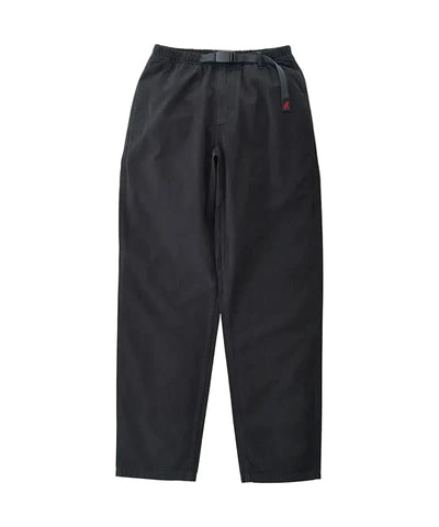 Gramicci Pant in black, the original G-Pant with its integrated webbing belt and gusseted crotch — Gramicci pants fit guide at Gallery Streetwear, Kelowna BC