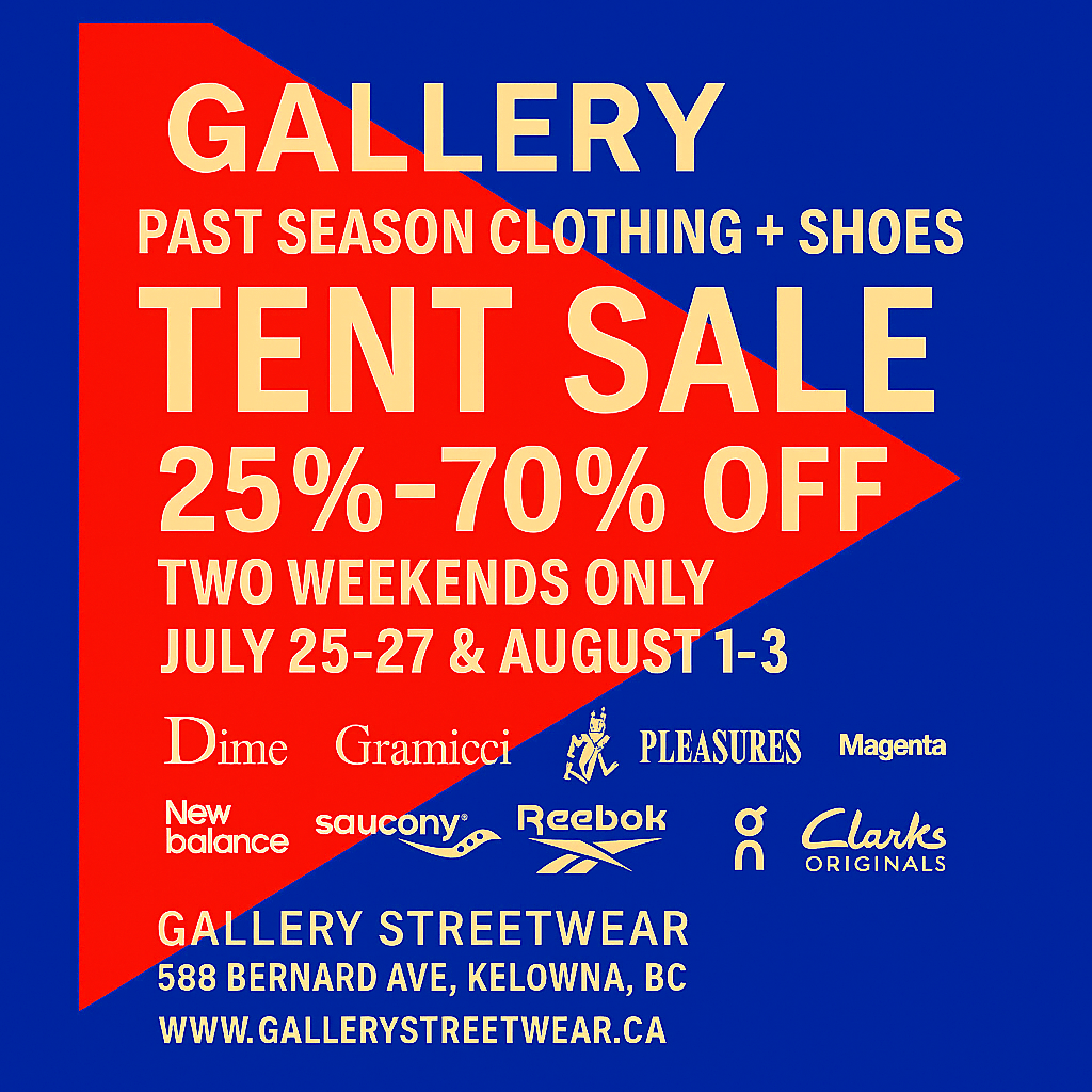 Gallery Streetwear Tent Sale in Kelowna BC – Dime MTL, Gramicci, On. & More Up to 70% Off - Gallery Streetwear