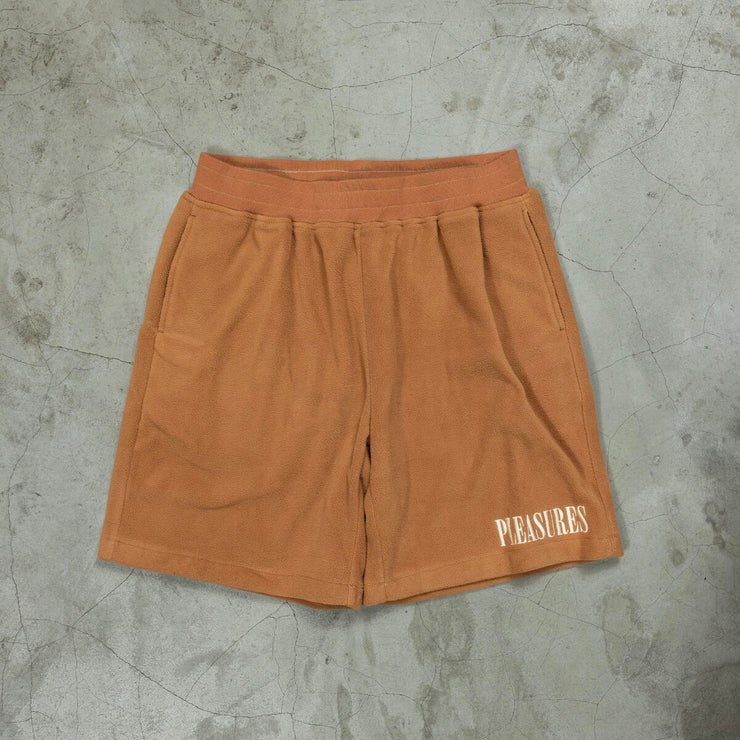 PLEASURES EQUATOR SHORTS CAMEL - Gallery Streetwear