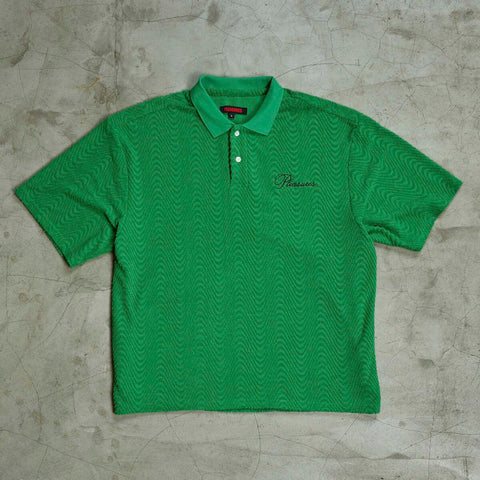 PLEASURES ZEN TERRY BOXY POLO- GREEN - Gallery Streetwear