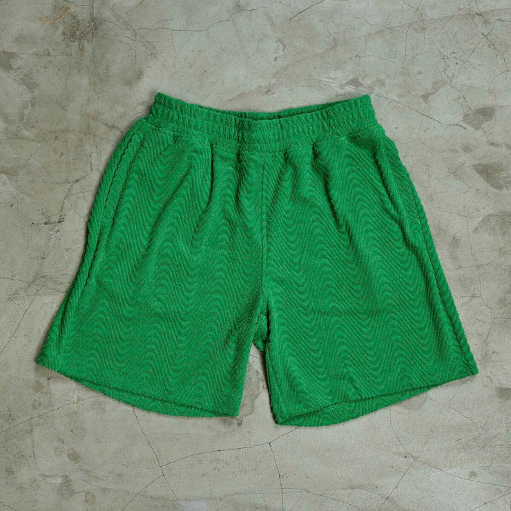 PLEASURES ZEN TERRY SHORTS- GREEN - Gallery Streetwear