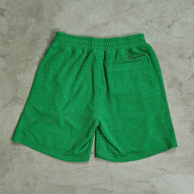 PLEASURES ZEN TERRY SHORTS- GREEN - Gallery Streetwear