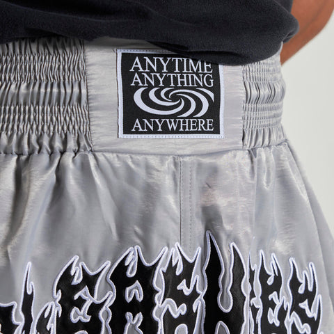 PLEASURES ANYWHERE MUAY THAI SHORTS-GREY - Gallery Streetwear