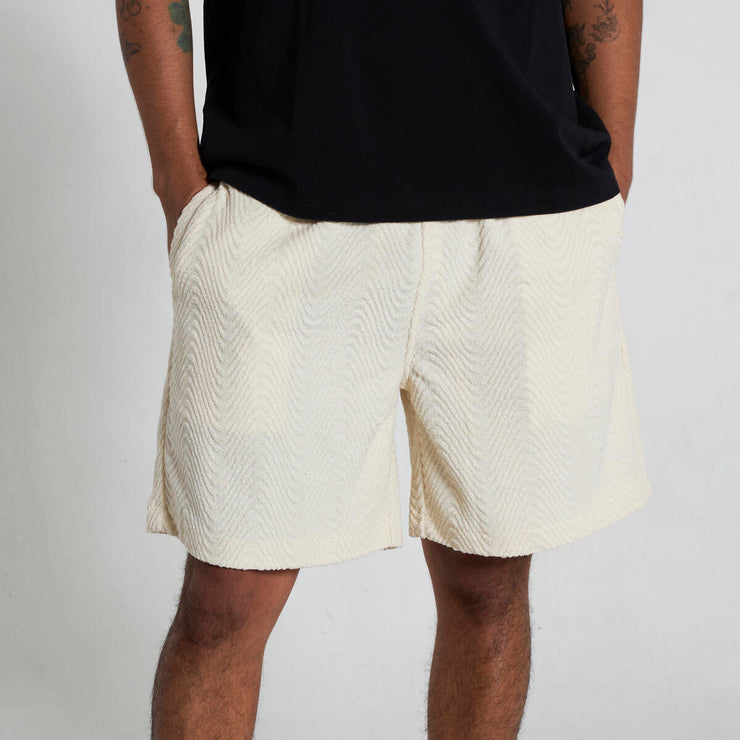 PLEASURES ZEN TERRY SHORTS- OFF WHITE - Gallery Streetwear