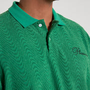 PLEASURES ZEN TERRY BOXY POLO- GREEN - Gallery Streetwear