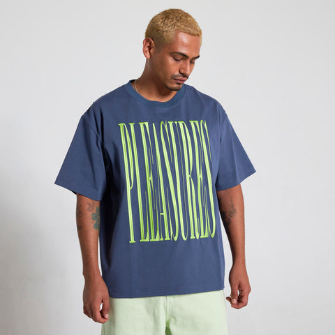 PLEASURES HEAVYWEIGHT SHIRT- NAVY - Gallery Streetwear