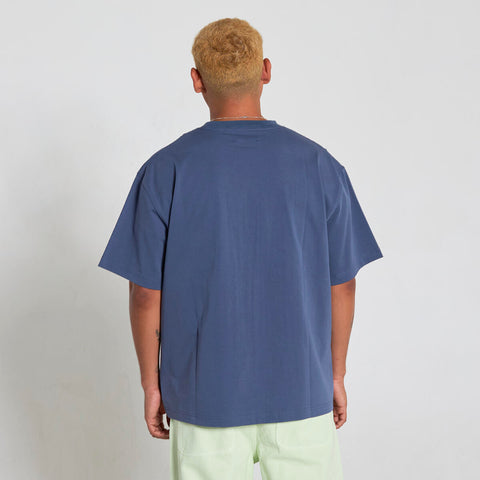 PLEASURES HEAVYWEIGHT SHIRT- NAVY - Gallery Streetwear