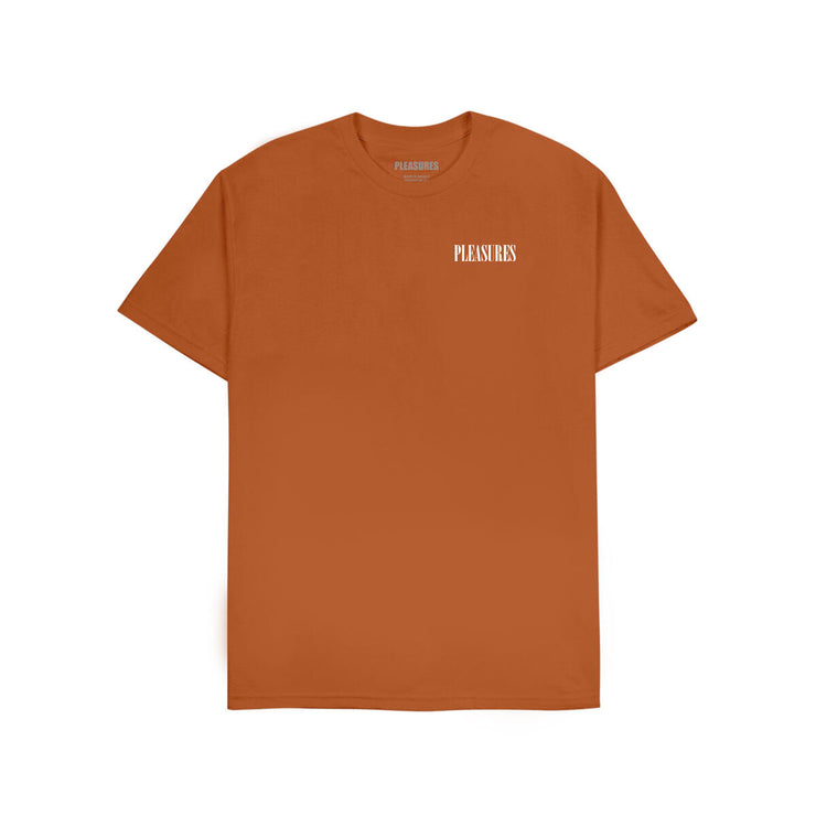 PLEASURES VERTICAL T-SHIRT- ORANGE - Gallery Streetwear