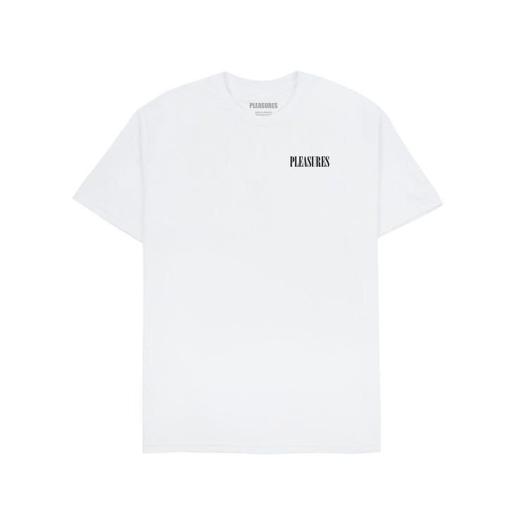 PLEASURES VERTICAL T-SHIRT WHITE - Gallery Streetwear