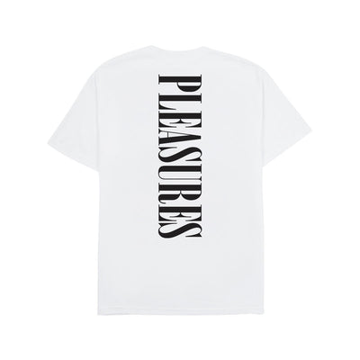 PLEASURES VERTICAL T-SHIRT WHITE - Gallery Streetwear